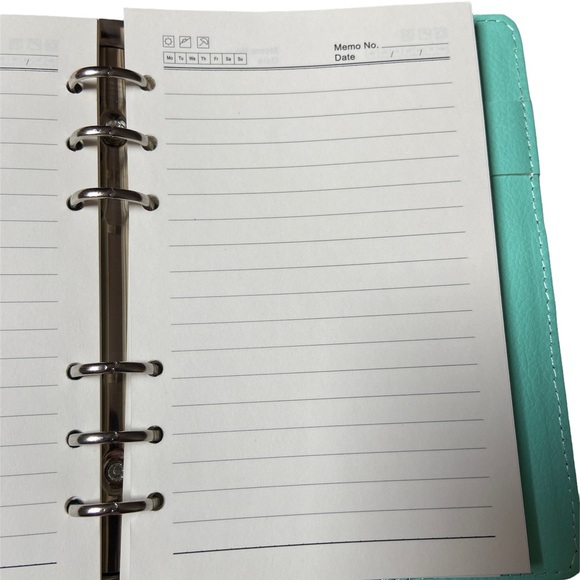 Locking Journal Black with Aqua Lining Card/Pen Holder-Undated Pages- New in Box - Picture 5 of 7